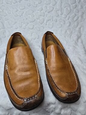 Cole Haan Men's Two-Tone Brown Leather Slip-On Loafers